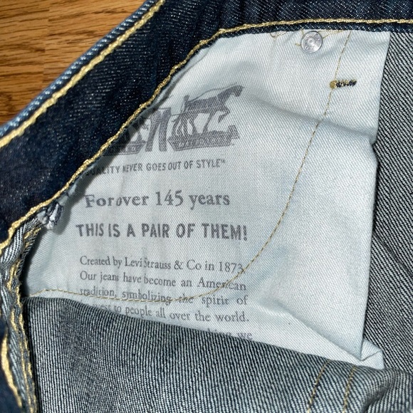 Levi’s 505 Regular Fit Straight Denim Jeans Mens Size 42x30 Dark Wash EUC - Picture 15 of 16